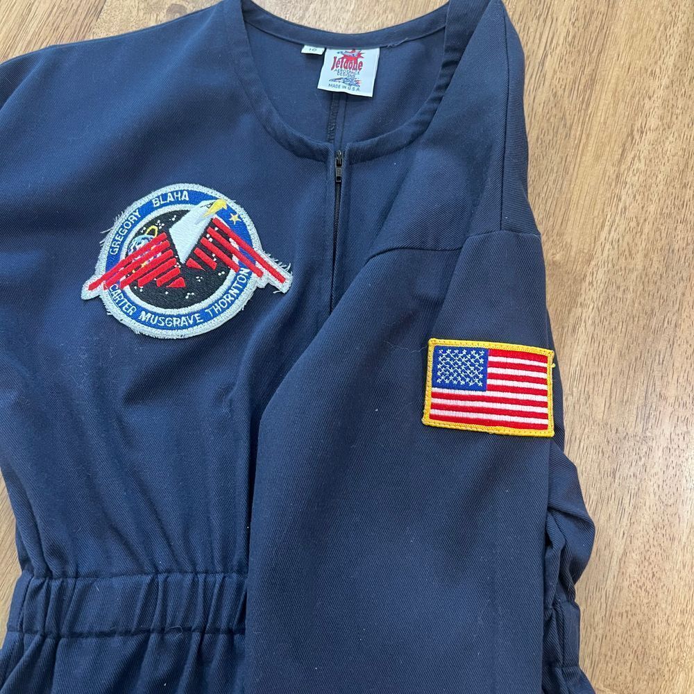 JETAONE Kids sz 10‎ Blue Aerospace Jumpsuit Flight Suit Nasa costume - Picture 9 of 16